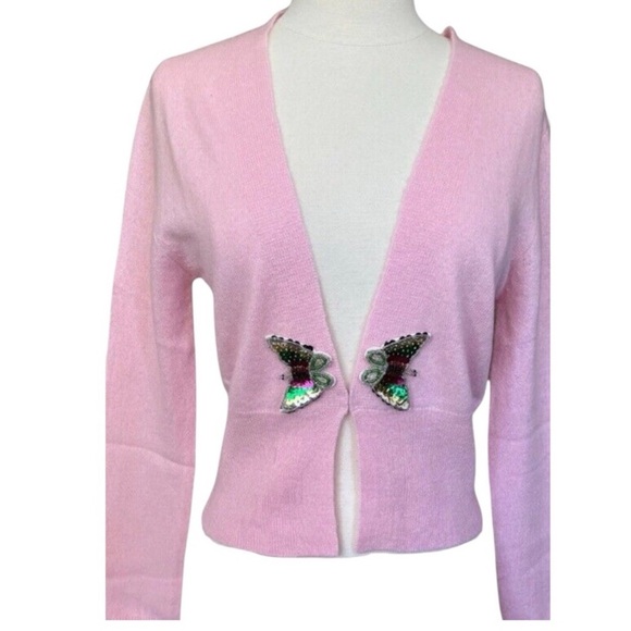 LE SUPERBE Women's Pismo Beach
Cashmere Cardi Pastel Pink, 
$183 $435
Size: M - Picture 1 of 9